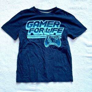 Blue T-Shirt With Print GAMER FOR LIFE - NEVER WORN Small